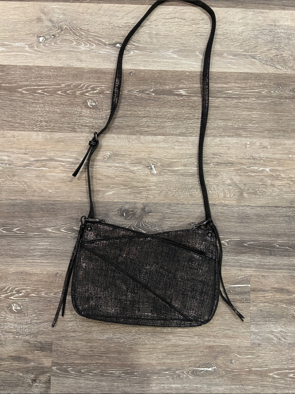 Joe's Jeans Black Metallic Crossbody Bag